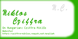 miklos cziffra business card